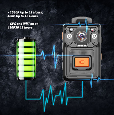 Streaming Recording Body Worn Surveillance Camera Charging Time 4 Hours With Bluetooth